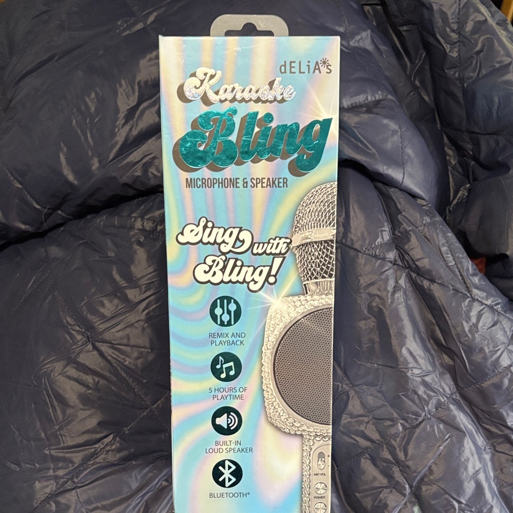 dELiA*s Bling Karaoke Microphone & Speaker - Silver and Blue